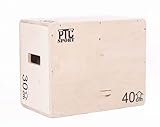 PTC SPORT 3 in 1 Holz Plyo Box, Jump Box - Ideal für Cross Training - 50/40/30cm - Plyometrische Sprungbox - Crossfit Box